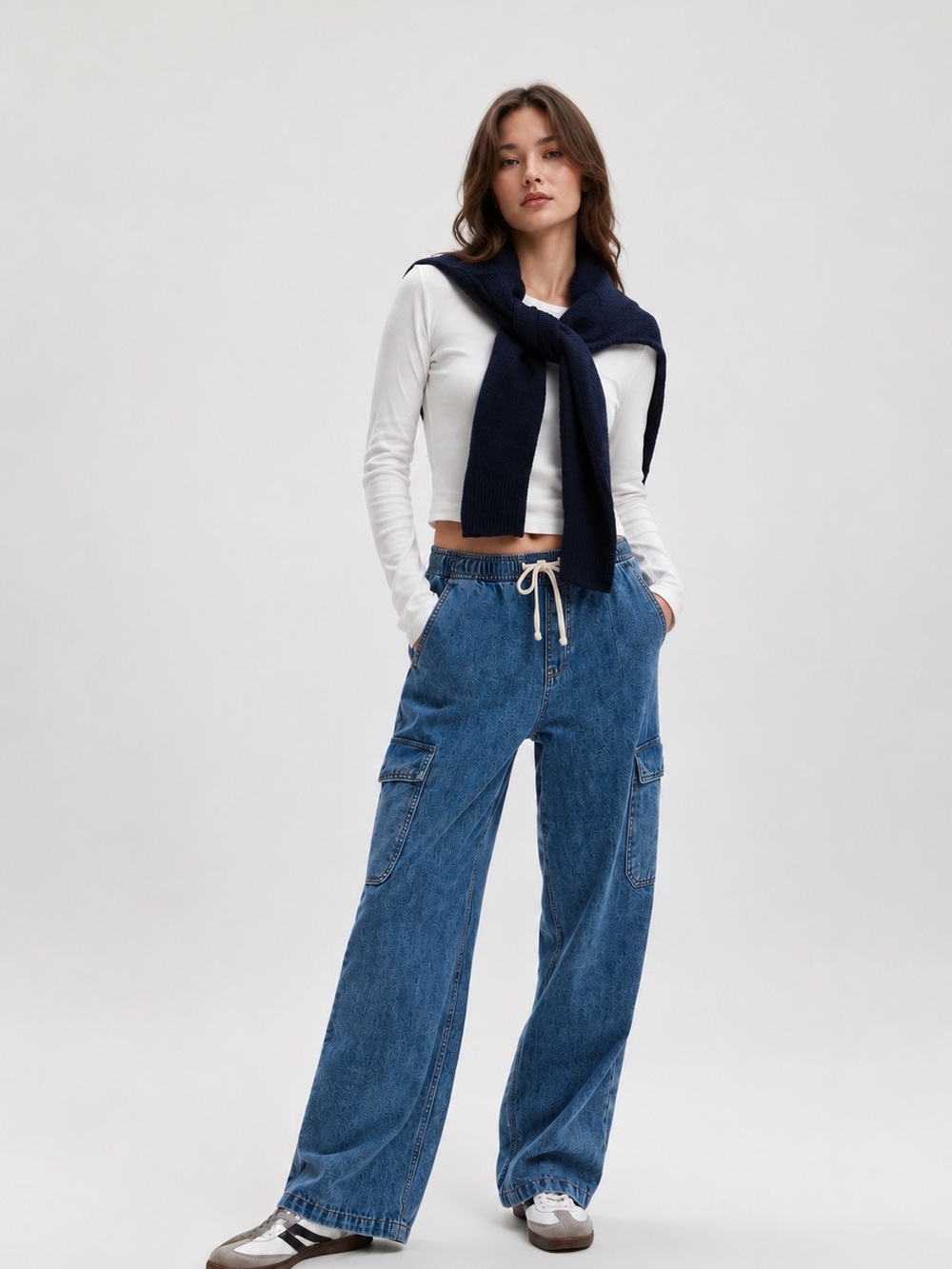 GAP High-Rise Wide-Leg Denim Pants in Light Blue